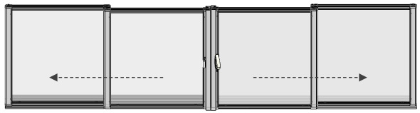 Oboustranné otevírání (opona) – ARTOSI GLASS rámové